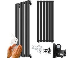 Granitan Handdoekradiator Ferro - 110x45cm - Zwart - verticale radiator - Badkamer Verwarming Radiator