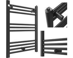 Granitan Handdoekradiator Puerto - 70x50cm - Zwart - Ladderdesign - Badkamer Verwarming - CV Radiator