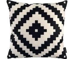 Graphic Black Kussenhoes - Katoen/Linnen - 45 x 45 cm