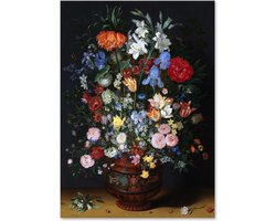Graphic Message - Schilderij op Canvas - Bloemen in een Vaas - Jan Brueghel de Oude - Woonkamer - Kunst - Oude Meesters - Museum