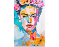 Graphic Message - Schilderij op Canvas - Frida Kahlo - Kleurrijk Portret - Woonkamer Wanddecoratie Modern - Moderne Kunst - Muurdecoratie - Woninginrichting - Woonaccessoires