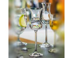 GRAPPA glas Bohemia kristal glazen- schnapsglazen - set 6 stuks