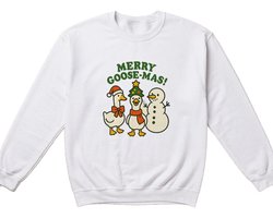 Grappig Kerst Sweater – Merry Goose-Mas! – Vrolijke Kerst Outfit – Unisex Sweater voor Dames & Heren – Humor Cadeau