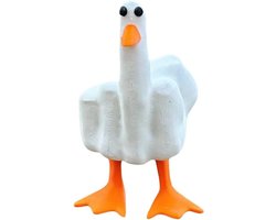 Grappig Middelvinger Beeldje van Hars - Humoristisch Tuinbeeld en Bureau Decoratie - Decoratieve Sculptuur voor Woonkamer - Origineel Cadeau