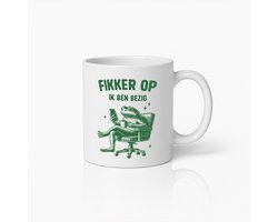 Grappige 330ml Kikker Kantoor Mok – Humoristische 'Ik Ben Bezig, Fikker Op' Koffiebeker met Cartoon Ontwerp