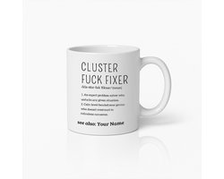 Grappige Cluster F*** Fixer Definitie Mok – Humoristische Koffiemok voor Probleemoplossers en Kalm Geniale Denkers