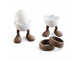 Grappige Eierdopjes met Pootjes – leuk design met bunny legs. Uniek & Speels Ontbijt Accessoire – Set van 2