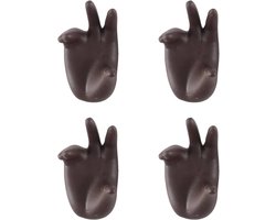 Grappige eierdopjes - zwart porselein - set van 4