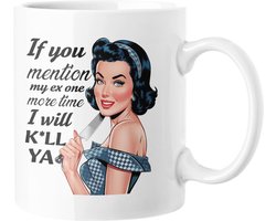 Grappige Ex-mok, Sarcastisch Cadeau Keukenmes, Pin-up Stijl Koffiekop, Grappige Scheidings Thee Mok, Vintage Pop Art Geschenken