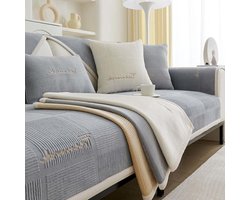 Grappige Fuzzy Hoek Antislip Bankhoes - Waterdichte Bankhoes voor Sectionele Bank - Grijs - 70x70cm hoekbank hoes stretch