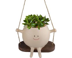 Grappige Hangende Bloempotten met Gezicht - Decoratieve Sierpot voor Tuin, School en Slaapkamer