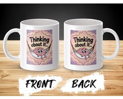 Grappige hersenen mok, Denken mok, Cartoon mok, Nieuwigheid mok, Cadeau voor denker, Student mok, Leraar mok, Creatieve mok