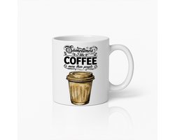 Grappige Koffiebeker – “Soms Hou Ik Meer van Koffie dan van Mensen” – 330ml Keramische Mok – Perfect Cadeau voor Koffieliefhebbers & Kantoor