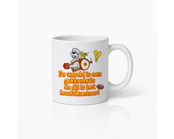 Grappige Koffiemok 330ml – "De wereld is een gekkenhuis en dit is het hoofdkantoor" – Humoristisch Cadeau voor Kantoor & Collega’s