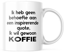 Grappige Koffiemok 'Ik wil gewoon KOFFIE', Cadeau voor Koffieliefhebber, Mok met Nederlandse Tekst, Kantoormok