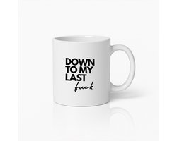 Grappige Koffiemok met "Op Mijn Laatste F*ck" Tekst – Sarcastisch Cadeau voor Vrienden & Collega’s