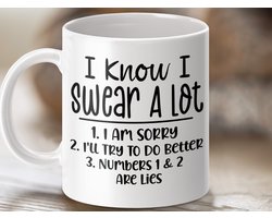 grappige koffiemok, sarcasme mok, cadeau voor vriend, humor mok, nieuwe mok, cadeau idee mok, ik vloek mok, grappig cadeau idee, grappige mok cadeau, ik weet vloek, veel vloeken, sarcastisch cadeau, voor collega