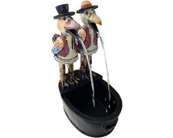 Grappige Kraai Water Fontein voor Tuin Patio Dek Veranda - Metalen Kraai Fontein Yard Art Decor