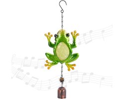 Grappige metalen kikker windgong voor tuin en balkon - Geluidgevende decoratie voor binnen en buiten, perfect als huiswarming cadeau en voor dierenliefhebbers