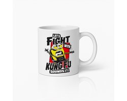 Grappige Minion Koffiemok | Laten We Vechten met Kung Fu Geluiden | Cartoon Humor Keramische Beker 330ml
