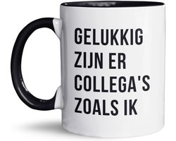 Grappige Mok 325 ml met Quote “Gelukkig Zijn Er Collega’s Zoals Ik” – Keramische Koffiemok / Theebeker – Humor Cadeau voor Werk, Kantoor & Thuis – Dubbelzijdig Bedrukt – Vaatwasser- en Magnetronbestendig