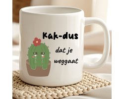 Grappige Mok – Kak-dus dat je weggaat – Humor Beker bij Afscheid – Cadeau voor Collega, Vriend of Medewerker – Keramische Mok