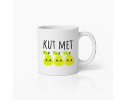 Grappige Peer Design Koffiemok – Speelse Nederlandse Uitdrukking 'Kut Met' – Uniek Cadeau Idee