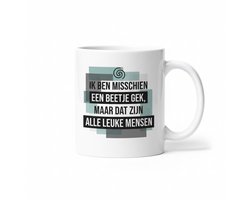 Grappige Persoonlijkheid Tekst Mok 330 ml – “Ik Ben Misschien Een Beetje Gek, Maar Dat Zijn Alle Leuke Mensen” – Keramische Koffie- en Theemok