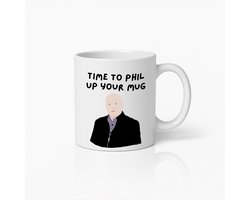 Grappige Phil Koffiemok – “Time to Phil Up Your Mug” Woordgrap Cadeau voor Koffieliefhebbers & TV Fans
