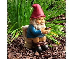 Grappige poepende tuinkabouter - Woondecoratie - Buiten - Tuin - Achtertuin - Voortuin - Kabouter