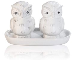 Grappige porseleinen zout- en pepervaatjes - brutale zoutvaatjes - kruidendispenser - housewarmingscadeau - huwelijkscadeau - verjaardagscadeau voor koppels - paars wit Zoutvaatje