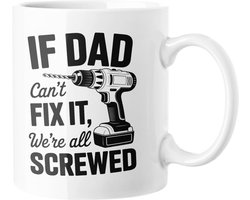 Grappige Vader Beker, Als Papa Het Niet Kan Repareren Zijn We Allemaal De Kl*t, Vaderdag Geschenk, Handige Papa Gift, Beste Papa Ooit, Monteur Cadeau, Klusjesman Mok, Papa Mok