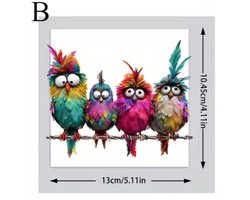 Grappige Vogel Sticker – Decoratieve Vinyl Decal voor Ramen, Muren, Auto & Spiegel – Creatieve Woondecoratie