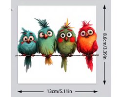 Grappige Vogel Sticker – Decoratieve Vinyl Decal voor Ramen, Muren, Auto & Spiegel – Creatieve Woondecoratie