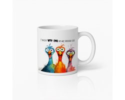 Grappige WTF Vogels Mok – Humoristische Koffiebeker voor Gekke Momenten