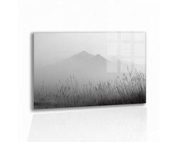 Grashalmen voor berg – acrylglas – plexiglas – Glasschilderij – 60x40 cm