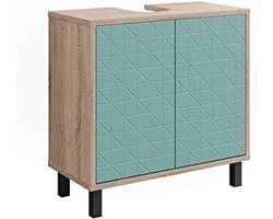 Gratyfied - Badkamer kastje onder wastafel - Wastafel onderkast met uitsparing - Wastafel onderkast met uitsparing - Wastafelonderkast op pootjes - ‎28 x 56,2 x 57,1 cm - 9,51 kg - ‎Mintgroen