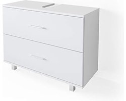 Gratyfied - Badkamer kastje onder wastafel - Wastafel onderkast met uitsparing - Wastafelonderkast met lades - Wastafel onderkast met uitsparing - Wastafelonderkast op pootjes - ‎33 x 80 x 60,8 cm - 19,42 kg - Wit