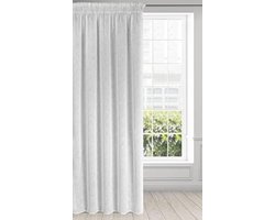 Gravora Linnen Look Gordijn met Plooiband - Wit Gordijn voor Woonkamer en Slaapkamer