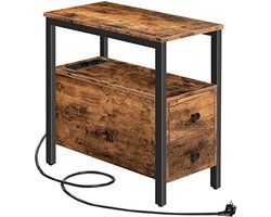 Gravora Multifunctionele Bijzettafel met Laadmogelijkheid en Opberglades