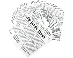 Grease Proof Waxed Papier voor Milieuvriendelijke Baking Papier - 100 sheets - 18 x 18 cm - Geschikt voor Wrapping Butter, Bread, Cheese, Fries, Sandwich - Newspaper Look