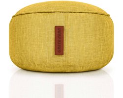 Green Bean® "Home Linen" poef 45x25cm met EPS-korrelvulling - Voetenbank voor zitzakken - Geel