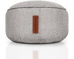 Green Bean® "Home Linen" poef 45x25cm met EPS-korrelvulling - Voetenbank voor zitzakken - Grijs