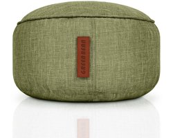 Green Bean® "Home Linen" poef 45x25cm met EPS-korrelvulling - Voetenbank voor zitzakken - Groen