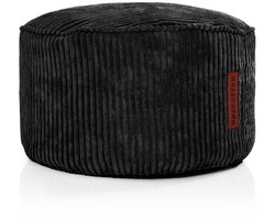 Green Bean® Indoor Pouf 45x25cm EPS-kralenvulling & Corduroystof Knuffelzacht Wasbaar - Binnenvloerkussen Ligbedkussen Zitkussen Kruk Relaxstoel Kinderen Volwassenen Stof Zwart