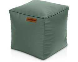 Green Bean® Kunstleren Poef - Poef met EPS-korrelvulling - 40 x 40 cm - Perfecte aanvulling op uw zitzak - Zitkubus Zitkussen Kruk Voetenbank - Duifblauw