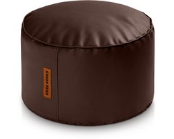 Green Bean® Kunstleren Poef - Poef met EPS-korrelvulling - 43 x 30 cm - Perfecte aanvulling op uw zitzak - Zitkubus Zitkussen Kruk Voetenbank - Donkerbruin