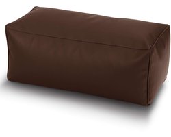Green Bean® Kunstleren Poef - Poef met EPS-korrelvulling - 70 x 33 x 28 cm - Perfecte aanvulling op uw zitzak - Zitkubus Zitkussen Kruk Voetenbank - Donkerbruin