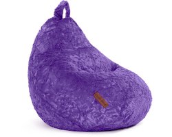 Green Bean® Pluche Zitzak 60x45x45cm - Binnenzitkussen met 120L EPS-korrelvulling, wasbaar - Zitzak Loungestoel - Paars
