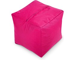 Green Bean © Zitzak Hocker 40x40x40cm met EPS korrel vulling - Lage zitpoef of zitzak - voor Kinderen en Volwassenen - Roze